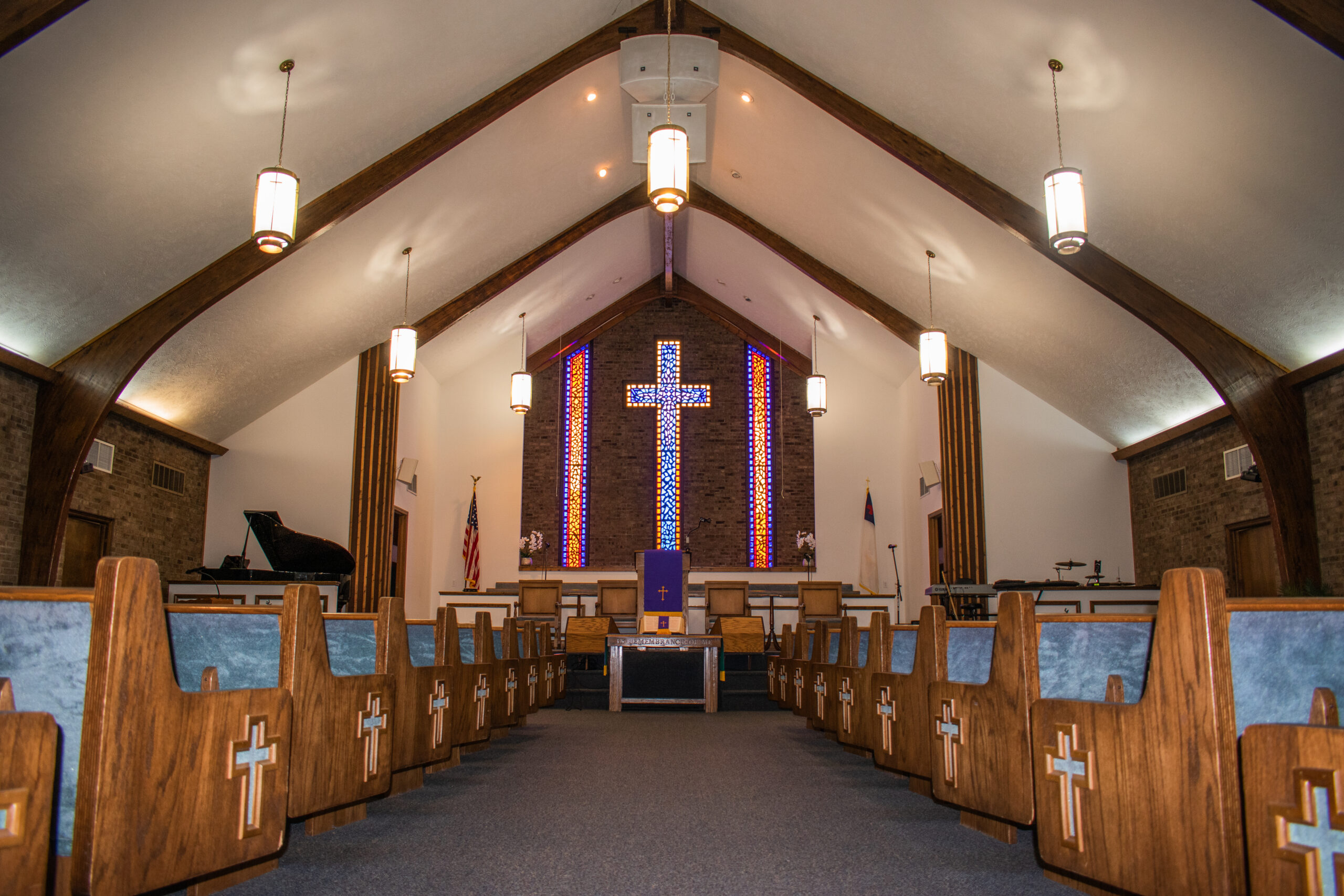 Inside of Sperring Memorial Baptist Church Sanctuary.